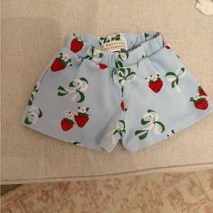 The Beaufort Bonnet Company Kids Blue Strawberry Print Shorts